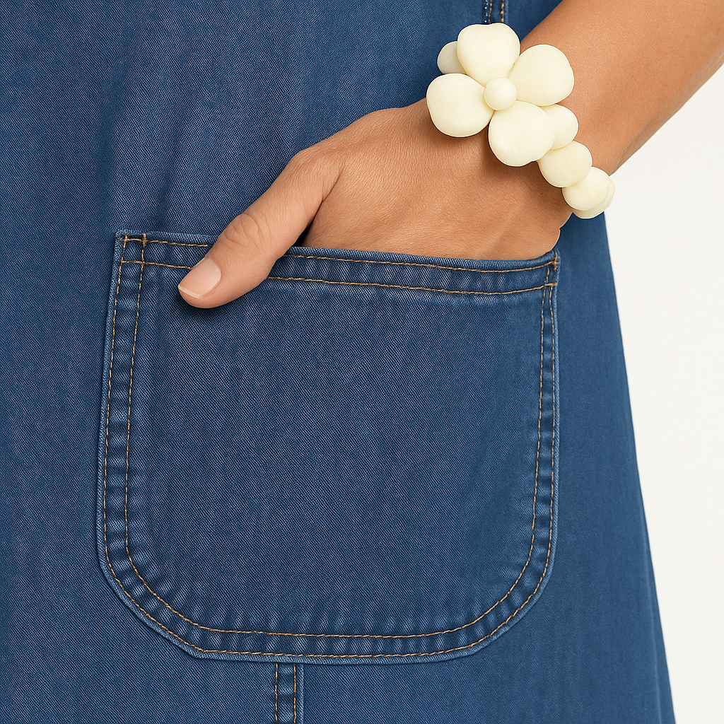 Viola / Noire Elegancka Sukienka Jeansowa