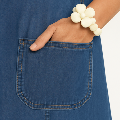 Viola / Noire Elegancka Sukienka Jeansowa
